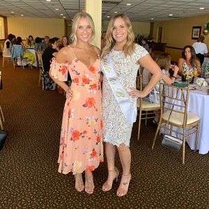 Floral long wrap dress